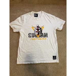 Mobile Suit Gundam Shirt Men's XL White T-Shirt Short Sleeve Graphic